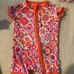 Little sleepies shorty zippy coral seashells